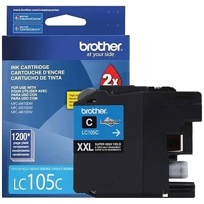 Brother LC105C Cyan Extra High Yield Ink Cartridge 3 Brother LC105C Cyan Extra High Yield Ink Cartridge