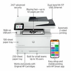 Printers HP LaserJet Pro MFP 4101fdwe Wireless Black & White Printer With HP+ Smart Office Features, Fax, Bonus 3 Months Instant Ink -Avery Shop FC1976AC 908D 462B A54B331DC4D686CC s7