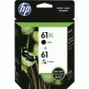 HP 61 Black High Yield And Tri-Color Standard Yield Ink Cartridge, 2/Pack (CZ138FN#140) -Avery Shop s0447113 s7