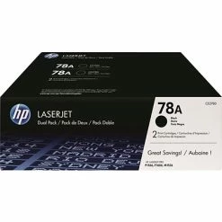 HP 78A Black Standard Yield Toner Cartridge, 2/Pack (CE278D)