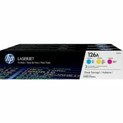 HP 126A Cyan/Magenta/Yellow Standard Yield Toner Cartridge, 3/Pack (CF341A)