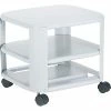 Mead-Hatcher Mobile Printer Stands Martin Yale Master Mead-Hatcher 2-Shelf Metal Mobile Printer Stand With Dual Wheel, White (MAT24060)