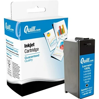Quill Brand® Remanufactured Black High Yield Ink Cartridge Replacement For Lexmark 100XL (14N1092) (Lifetime Warranty) 2 Quill Brand® Remanufactured Black High Yield Ink Cartridge Replacement For Lexmark 100XL (14N1092) (Lifetime Warranty)