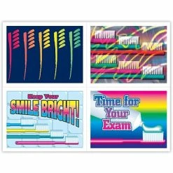 Medical Arts Press Dental Assorted Laser Postcards Dental Assorted Postcards; For Laser Printer; Bright Brushes, 100/Pk