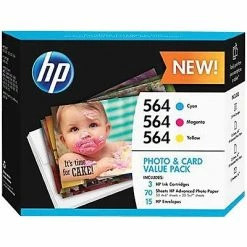 HP 564 Cyan/Magenta/Yellow Standard Yield Ink Cartridge, 3/Pack (J2X80AN#140)