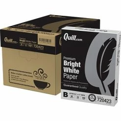 Quill Brand® 24lb. Laser Paper Quill Brand® 8.5" X 11" Laser & Inkjet Print Paper, 24 Lbs., 98 Brightness, 500 Sheets/Ream, 10 Reams/Carton (720423CT)