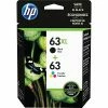 HP 63XL/63 Black High Yield And Tri-Color Standard Yield Ink Cartridge, 2/Pack (L0R48AN#140) -Avery Shop s0970399 s7