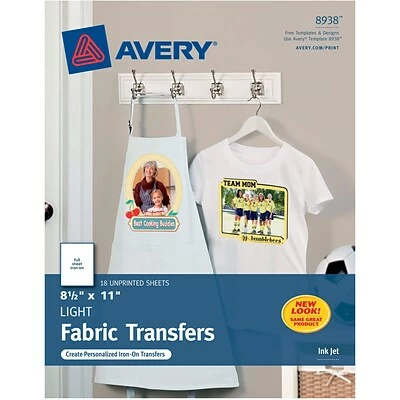 Craft Kits Avery® T-shirt Transfers For Inkjet Printers 8938, 8-1/2" X 11", 18/Pack 1 Craft Kits Avery® T-shirt Transfers For Inkjet Printers 8938, 8-1/2" X 11", 18/Pack
