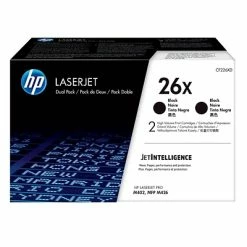 HP 26X Black High Yield Toner Cartridge, 2/Pack (CF226XD)