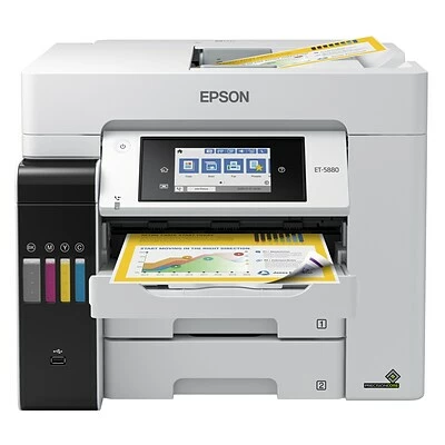 Printers Epson EcoTank® Pro ET-5880 Wireless All-in-One Cartridge-Free SuperTank Office Printer With PCL/Postscript Support 3 Printers Epson EcoTank® Pro ET-5880 Wireless All-in-One Cartridge-Free SuperTank Office Printer With PCL/Postscript Support