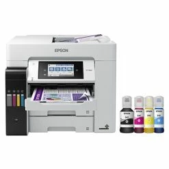 Printers Epson EcoTank Pro ET-5850 Wireless Color Inkjet All-in-One Printer (C11CJ29201) With 2 Year Unlimited Ink