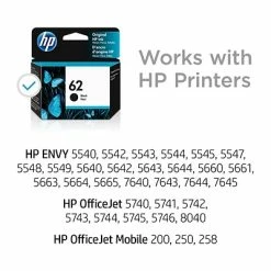 HP 62 Black Standard Yield Ink Cartridge (C2P04AN#140) 12 HP 62 Black Standard Yield Ink Cartridge (C2P04AN#140) -Avery Shop s1196352 s7