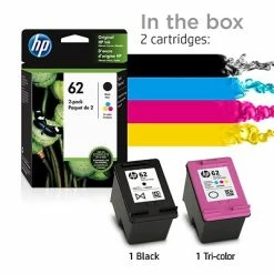 HP 62 Black/Tri-Color Standard Yield Ink Cartridge, 2/Pack (N9H64FN#140) -Avery Shop s1196355 s7