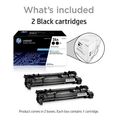 HP 26A Black Standard Yield Toner Cartridge, 2/Pack 5 HP 26A Black Standard Yield Toner Cartridge, 2/Pack - Image 3