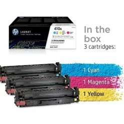 HP 410A Cyan/Magenta/Yellow Standard Yield Toner Cartridge, 3/Pack (CF251AM) -Avery Shop s1200374 s7