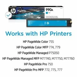 HP 990A Cyan Standard Yield Ink Cartridge (M0J73AN) -Avery Shop s1208147 s7