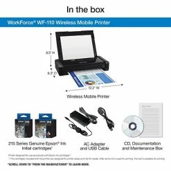 Printers Epson WorkForce® WF-110 Wireless, Lightweight, Compact Mobile Printer With Built-in Battery -Avery Shop sp113035821 s7
