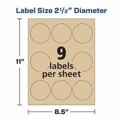 Avery Printable Round Labels, 2.5" Diameter, Kraft Brown, 225 Customizable Labels/Pack (22808) -Avery Shop sp114004413 s7