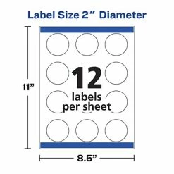 Avery Printable Laser/Inkjet Round Labels With Sure Feed, 2" Diameter, Glossy Clear, 120 Labels Per Pack (22825) 16 Avery Printable Laser/Inkjet Round Labels With Sure Feed, 2" Diameter, Glossy Clear, 120 Labels Per Pack (22825) -Avery Shop sp114004490 s7