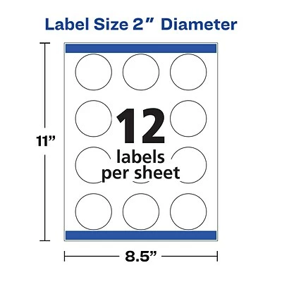 Avery Printable Laser/Inkjet Round Labels With Sure Feed, 2" Diameter, Glossy Clear, 120 Labels Per Pack (22825) 9 Avery Printable Laser/Inkjet Round Labels With Sure Feed, 2" Diameter, Glossy Clear, 120 Labels Per Pack (22825) - Image 7