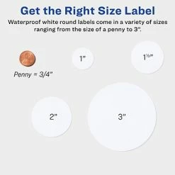 Avery Printable Waterproof Round Labels With Sure Feed, 2.5" Diameter, White, 72 Customizable Labels/Pack (22856) -Avery Shop sp114004559 s7