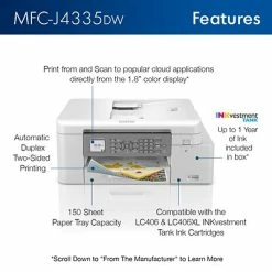 Printers Brother INKvestment Tank MFC-J4335DW Wireless Color All-in-One Inkjet Printer -Avery Shop sp132857893 s7