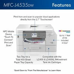 Printers Brother INKvestment Tank MFC-J4535DW Wireless Color All-in-One Inkjet Printer -Avery Shop sp132858122 s7