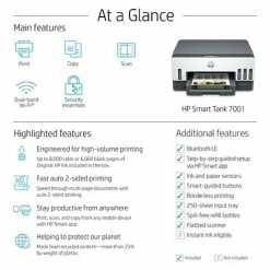 Printers HP Smart Tank 7001 Wireless All-in-One Cartridge-free Ink Tank Inkjet Printer, Up To 2 Years Of Ink Included (28B49A) -Avery Shop sp145003997 s7