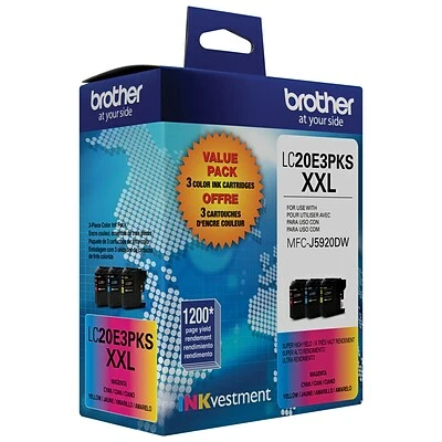 Brother LC20E3PKS Cyan/Magenta/Yellow Extra High Yield Ink Cartridge, 3/Pack (LC20E3PKS) 10 Brother LC20E3PKS Cyan/Magenta/Yellow Extra High Yield Ink Cartridge, 3/Pack (LC20E3PKS) - Image 8
