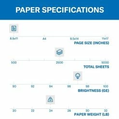 Copy & Multipurpose Paper Hammermill Premium Inkjet & Laser 8.5" X 11" Multipurpose Paper, 24 Lbs., 97 Brightness, 2500 Sheets/Carton (166140) -Avery Shop sp167257204 s7
