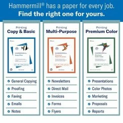 Copy & Multipurpose Paper Hammermill Premium Inkjet & Laser 8.5" X 11" Multipurpose Paper, 24 Lbs., 97 Brightness, 500 Sheets/Ream (166140) -Avery Shop sp167257274 s7