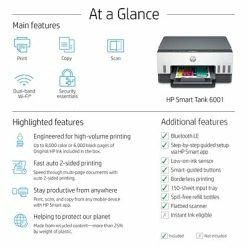 Printers HP Smart Tank 6001 Wireless All-in-One Cartridge-Free Ink Tank Printer, Up To 2 Years Of Ink Included (2H0B9A) -Avery Shop sp169190908 s7