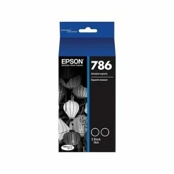 Epson T786 Black Standard Yield Ink Cartridge, 2/Pack