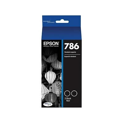 Epson T786 Black Standard Yield Ink Cartridge, 2/Pack 3 Epson T786 Black Standard Yield Ink Cartridge, 2/Pack