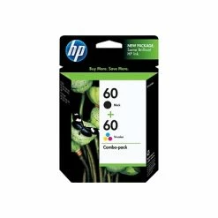 HP 60 Black/Tri-Color Standard Yield Ink Cartridge, 2/Pack (N9H63FN#140)