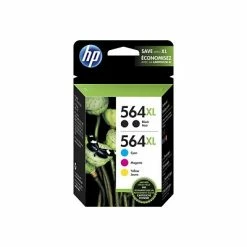 HP 564XL Black/Cyan/Magenta/Yellow High Yield Ink Cartridges, 5/Pack (N9H68FN)