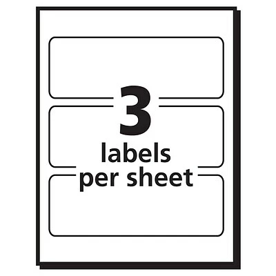 Avery Multi-Use Laser/Inkjet Shipping Label, 1 1/2" X 4", White, 3 Labels/Sheet, 50 Sheets/Pack (05452) 4 Avery Multi-Use Laser/Inkjet Shipping Label, 1 1/2" X 4", White, 3 Labels/Sheet, 50 Sheets/Pack (05452) - Image 2