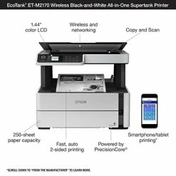 Printers Epson EcoTank® ET-M2170 Wireless Monochrome All-in-One SuperTank Printer -Avery Shop sp88490581 s7