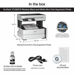 Printers Epson EcoTank® ET-M3170 Wireless Monochrome All-in-One SuperTank Printer -Avery Shop sp88490596 s7